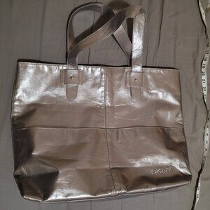 DKNY Silver Tote Bag, Gray / Silver